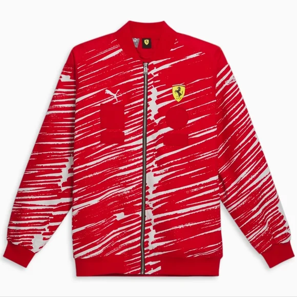 NWT PUMA x Scuderia Ferrari x Joshua Vides Red Rosso Corsa F1 Race Jacket XXL - Picture 12 of 13